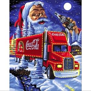 Coca Cola Truck Santa DIY 5D Full Round Drill Diamond Painting